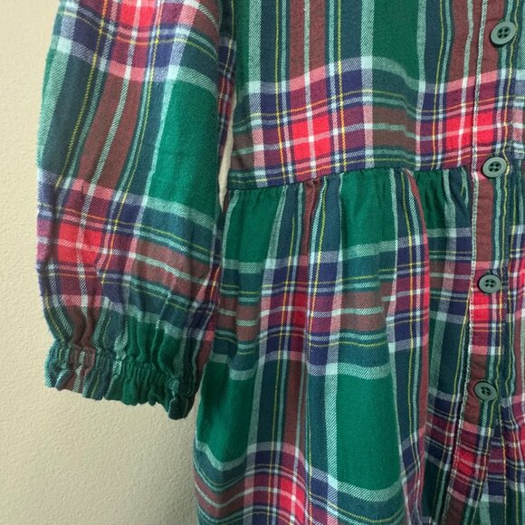 MINI BODEN Plaid Drop Waist Dress Girls 8-9 Cozy Winter Tartan Holiday Cotton - Picture 3 of 7